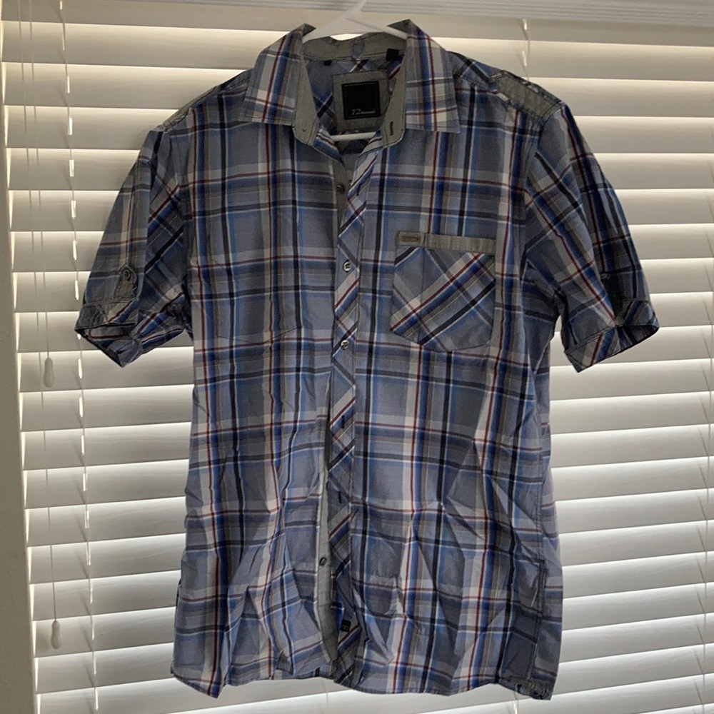 7 diamonds men’s button down shirt